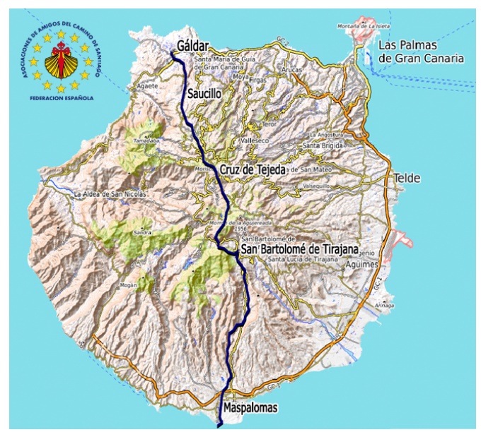 Mappa del Cammino di Gran Canaria